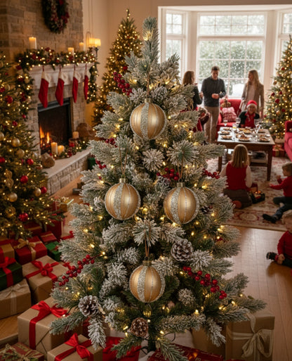 4PCS Set 4.7in Glass Christmas Ball Ornaments Hanging Tree Decor Party Holiday Decor